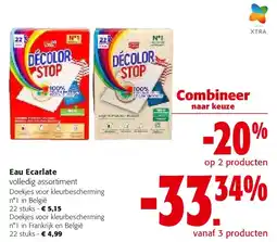 Colruyt Eau Ecarlate Doekjes voor kleurbescherming n°1 in België 22 stuks aanbieding