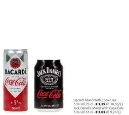 Colruyt Bacardí Mixed With Coca-Cola 5 % vol 25 cl aanbieding