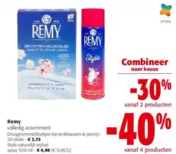 Colruyt Remy Droogtrommeldoekjes Kersenbloesem & jasmijn 20 stuks aanbieding
