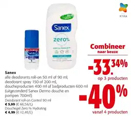 Colruyt Sanex Deodorant roll-on Control 90 ml aanbieding