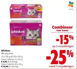 Colruyt Whiskas Classic Selectie 12 x 85 g aanbieding