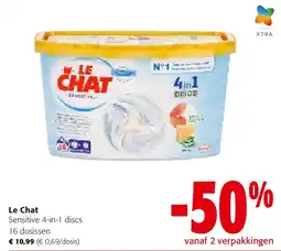 Colruyt Le Chat Sensitive 4-in-1 discs 16 dosissen aanbieding