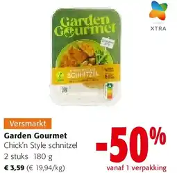 Colruyt Garden Gourmet Chick'n Style schnitzel 2 stuks 180 g aanbieding