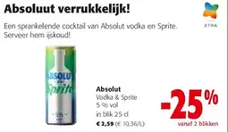 Colruyt Absolut Vodka & Sprite aanbieding