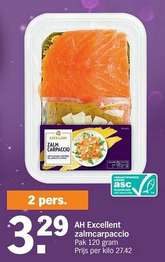 Albert Heijn Ah excellent zalmcarpaccio aanbieding