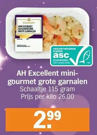 Albert Heijn Ah excellent minigourmet grote garnalen aanbieding
