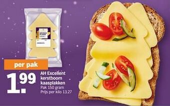 Albert Heijn Ah excellent kerstboom kaasplakken aanbieding