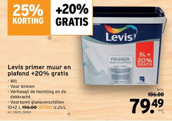GAMMA Levis primer muur en plafond +20% gratis aanbieding