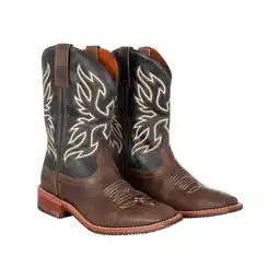 Decathlon Unisex western enkellaars in volle korrelkalfsleer aanbieding