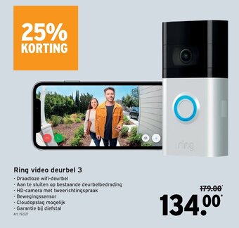 GAMMA Ring video deurbel 3 aanbieding