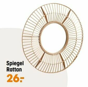 Kwantum Spiegel rattan aanbieding