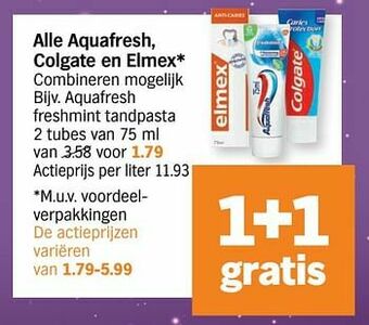 Albert Heijn Aquafresh freshmint tandpasta aanbieding