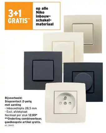 GAMMA Stopcontact 2-polig met aarding 28.5 mm aanbieding