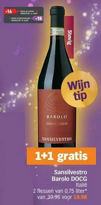 Albert Heijn Sansilvestro barolo docg italië aanbieding