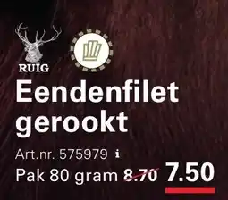 Sligro Eendenfilet gerookt aanbieding