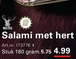 Sligro Salami met hert aanbieding