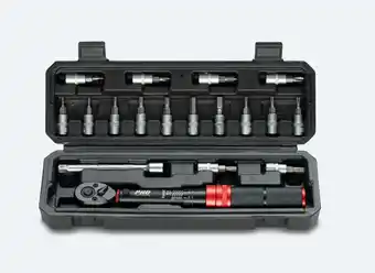 Decathlon Fietsgereedschap Momentsleutelset 16 bits Compact 1/4 1-10 Nm aanbieding