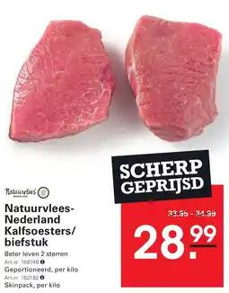 Sligro Natuurvlees Nederland Kalfsoesters/ biefstuk aanbieding