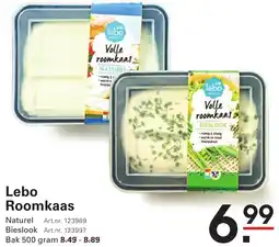 Sligro Lebo Roomkaas aanbieding