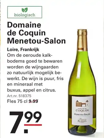 Sligro Domaine de Coquin Menetou-Salon aanbieding