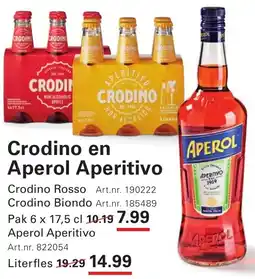 Sligro Crodino en Aperol Aperitivo aanbieding