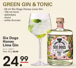 Sligro Six Dogs Honey Lime Gin aanbieding