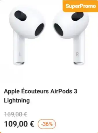 Apple Écouteurs AirPods 3 Lightning
