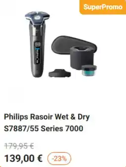 Krëfel Philips Rasoir Wet & Dry S7887/55 Series 7000 aanbieding