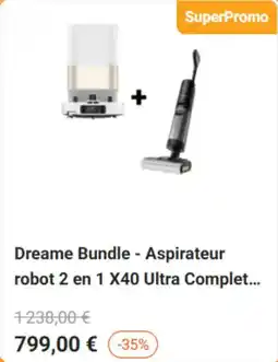 Krëfel Dreame Bundle - Aspirateur robot 2 en 1 X40 Ultra Complet. aanbieding