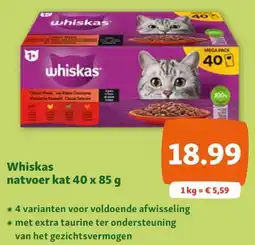Maxi Zoo Whiskas natvoer kat aanbieding