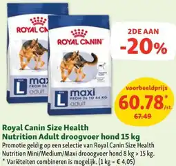 Maxi Zoo Royal Canin Size Health Nutrition Adult droogvoer hond aanbieding