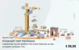 Multi bazar Little Dutch Kraanset met treinbaan aanbieding