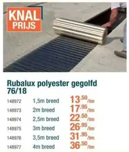 Cevo Rubalux polyester gegolfd 76/18 aanbieding
