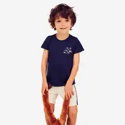Decathlon Basic T-shirt voor peuters en kleuters katoen marineblauw aanbieding