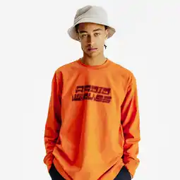 Decathlon Herenshirt met lange mouwen en print Lifetech oranje aanbieding