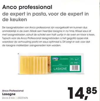 Hanos Anco professional lasagne aanbieding
