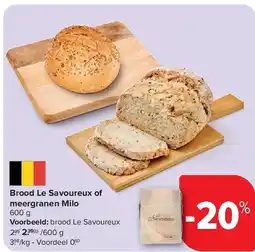 Carrefour Brood Le Savoureux of meergranen Milo aanbieding