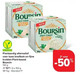 Carrefour Plantaardig alternatief voor kaas knofl ook en fi jne kruiden Plant-based Boursin aanbieding