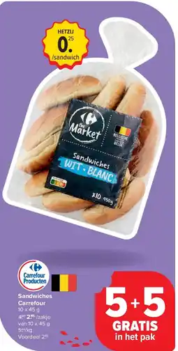 Carrefour Sandwiches Carrefour aanbieding