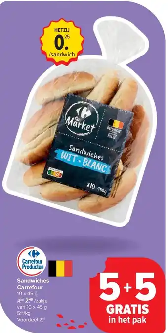 Carrefour Sandwiches Carrefour aanbieding