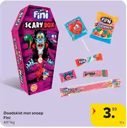 Carrefour Doodskist met snoep Fini aanbieding