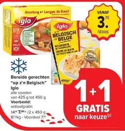 Carrefour Bereide gerechten “op z’n Belgisch” Iglo aanbieding