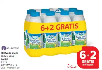 Carrefour Halfvolle melk Lichte start Lactel aanbieding