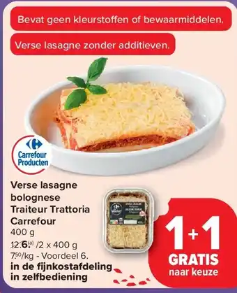 Carrefour Verse lasagne bolognese Traiteur Trattoria Carrefour aanbieding