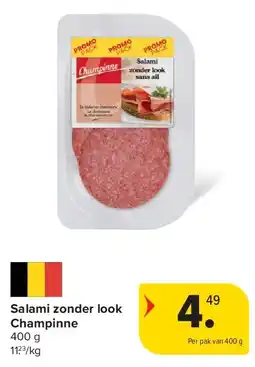 Carrefour Salami zonder look Champinne aanbieding