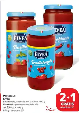 Carrefour Pastasaus Elvea aanbieding