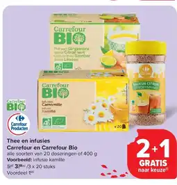 Carrefour Thee en infusies Carrefour en Carrefour Bio aanbieding