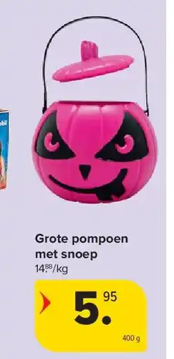Carrefour Grote pompoen met snoep aanbieding