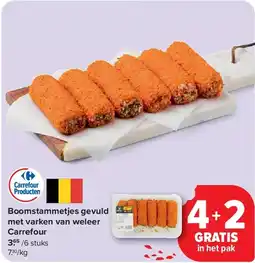 Carrefour Boomstammetjes gevuld met varken van weleer Carrefour aanbieding