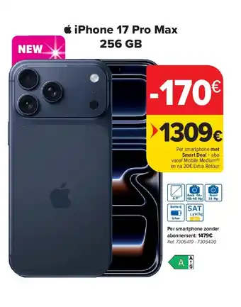 Carrefour iPhone 17 Pro Max 256 GB aanbieding